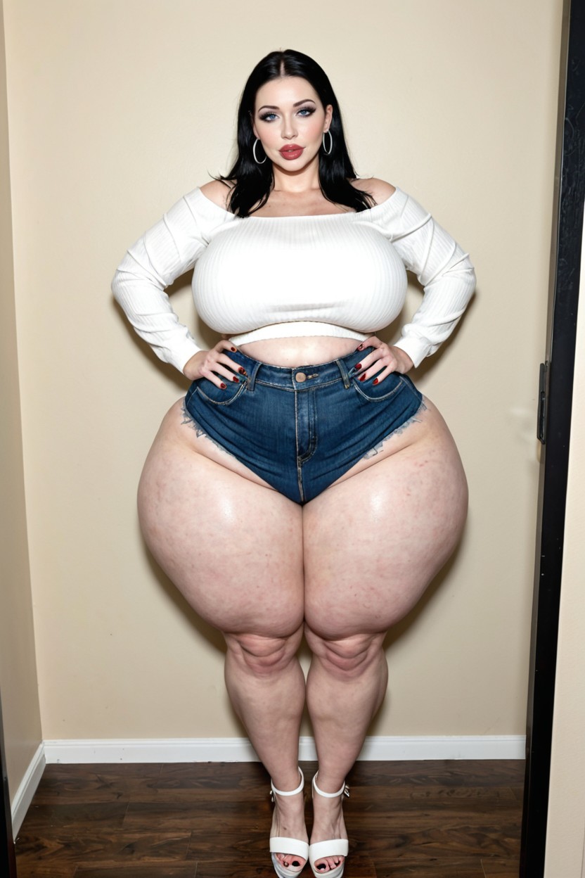 Cotton Knicker, Ultra Detailed, Delicate Thighs MILF AI Porn