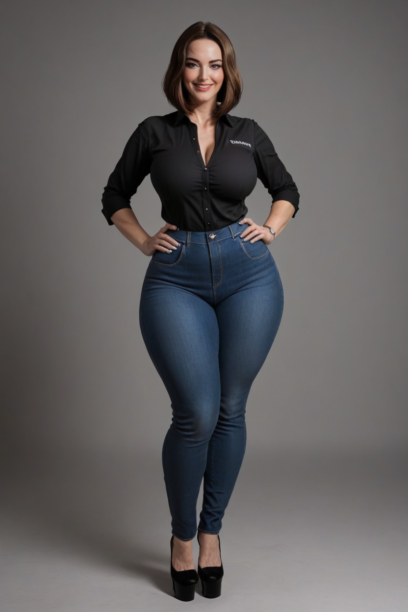 Extremely Large Ass, Large Breast, Colossal Ass MILF AI Porn