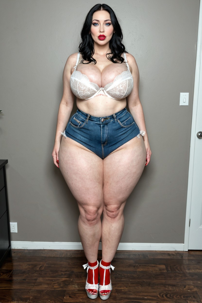 Massive Ass, Hyper Hourglass Body, Massive Thick Wide Thighs MILF AI Porn
