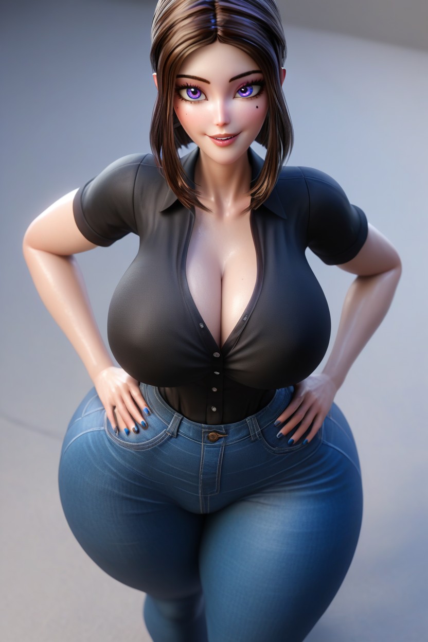 Extremely Tall, Front View, Very Tall Woman MILF AI Porn