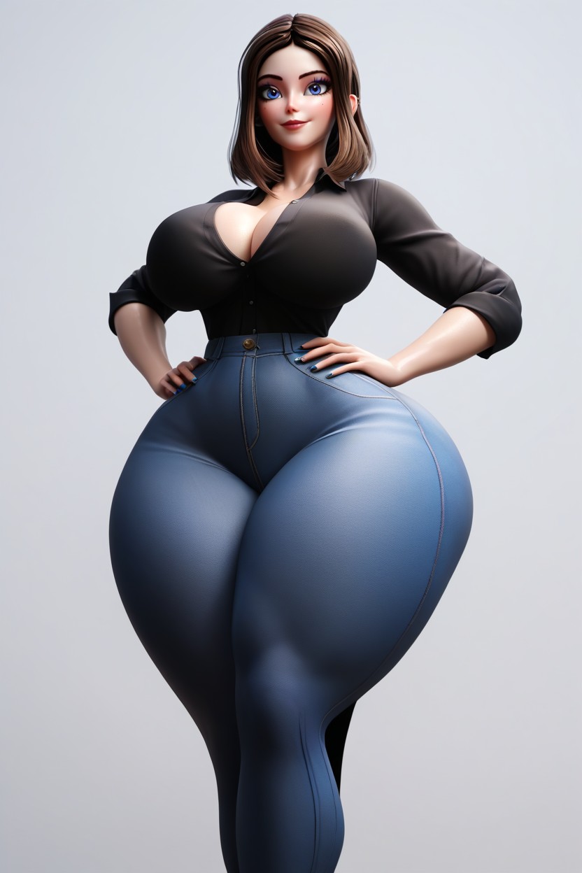 Colossal Breasts, Enormous Ass, Hourglass Figure MILF AI Porn