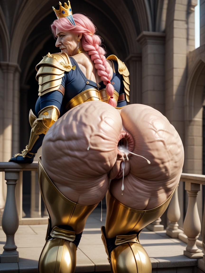 Standing, Cum In Botthole, Armor MILF AI Porn
