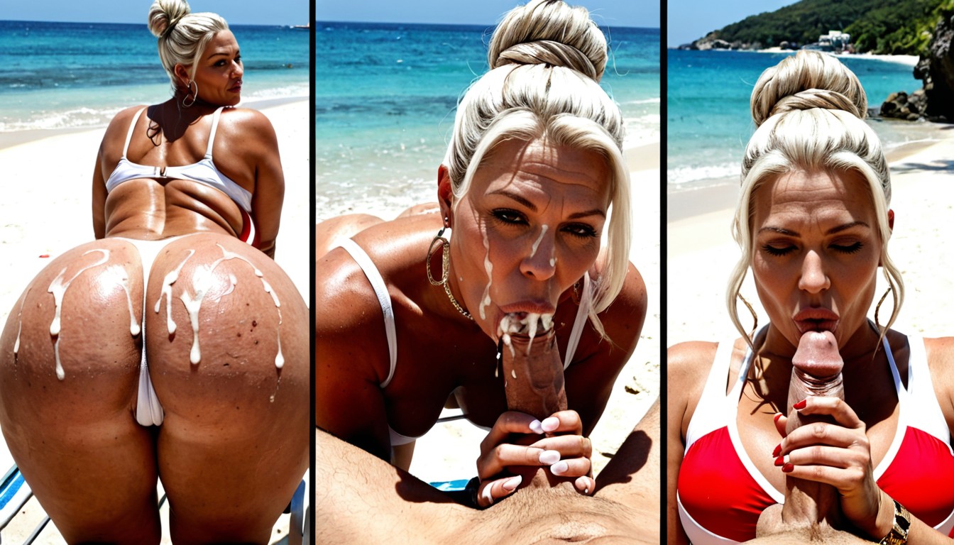 Slight Cellulite On Hips, Pov Blowjob, Ultra Detailed MILF AI Porn