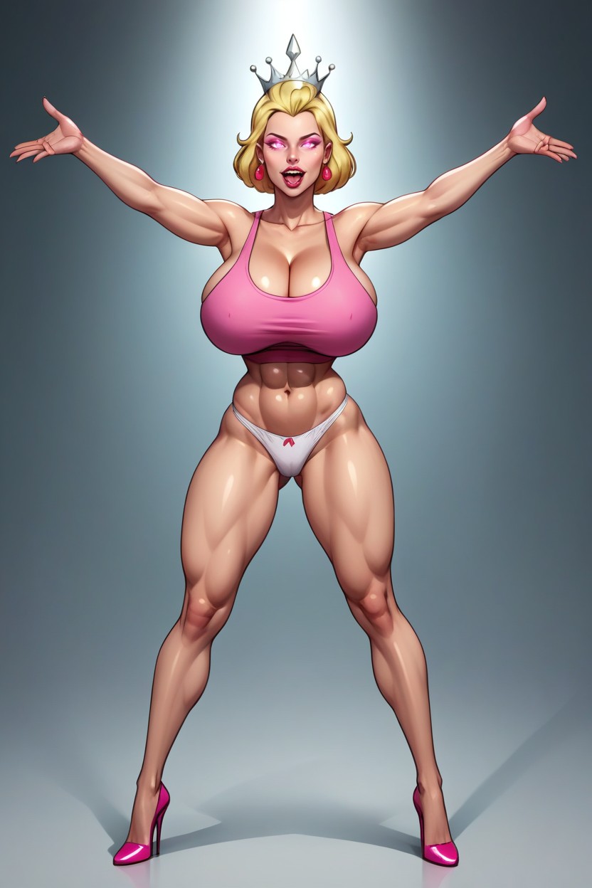 Tight Abs, " Sexymom, Standing Fully Straight With Legs Spread Apart MILF KI Porno