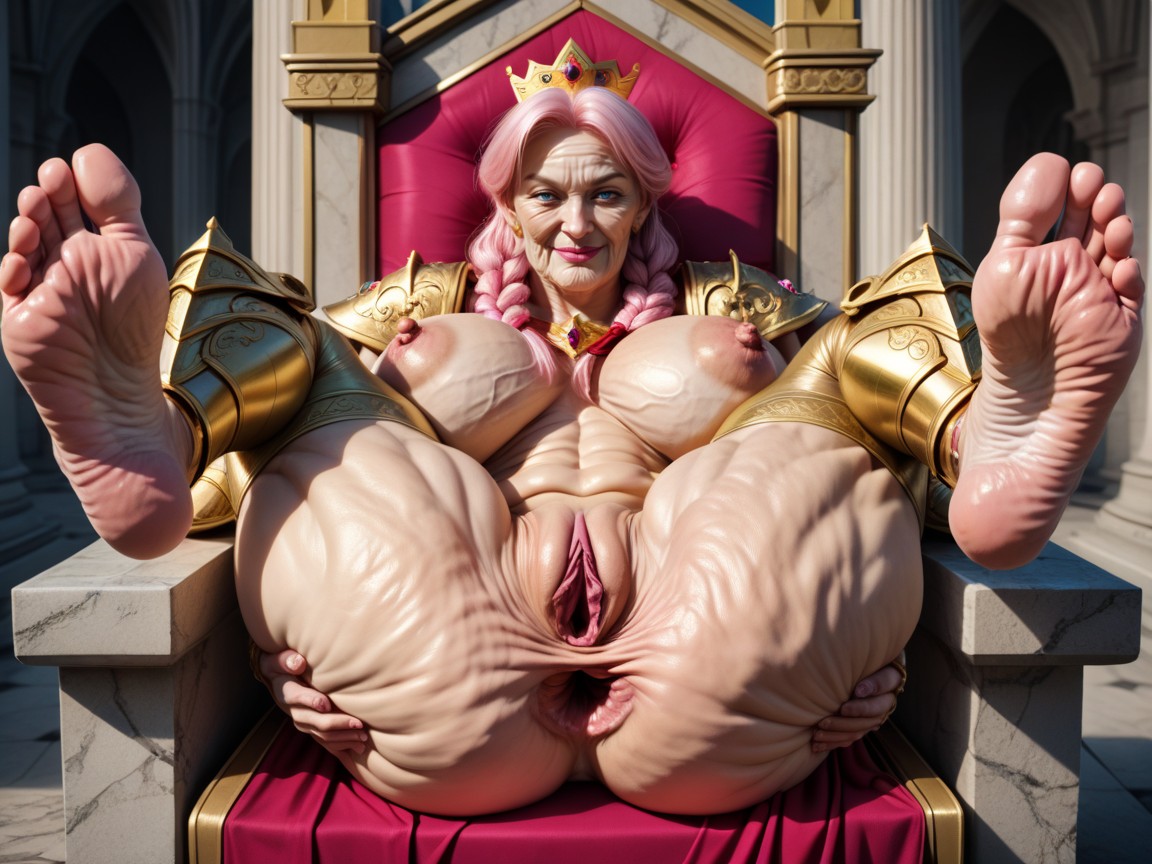 Skinny, Armor, Pink Pussy Lips MILF AI Porn