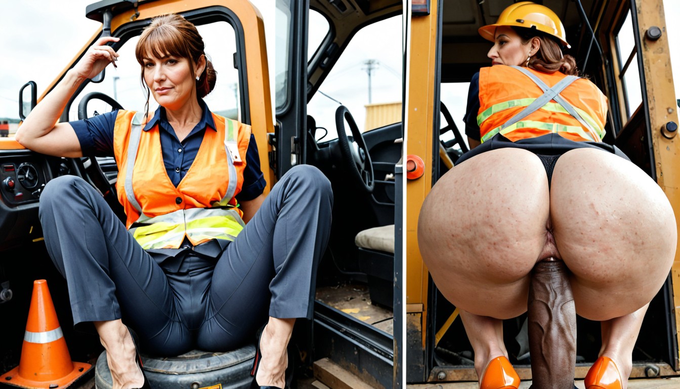 Ass Cellulite On Ass, Anna Is On Her Knees, Serious Face MILF AI Porn