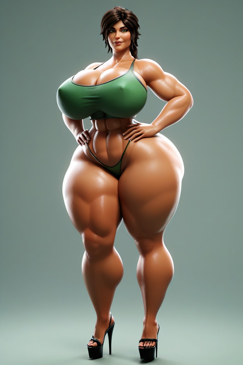 Extremely Large Ass, Thick Thighs, Enormous Ass MILF AI Porn