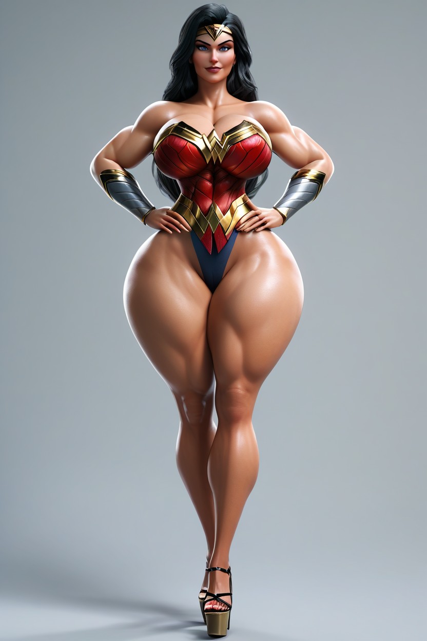 Thick Thighs, Extremely Large Ass, Enormous Ass MILF AI Porn