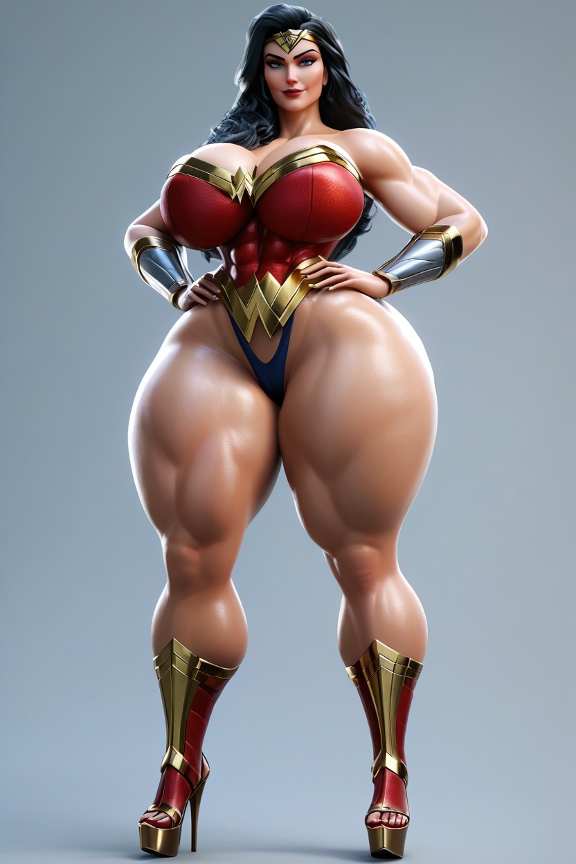 Hands On Hips, Perfect Eyes, Extremely Large Ass MILF AI Porn