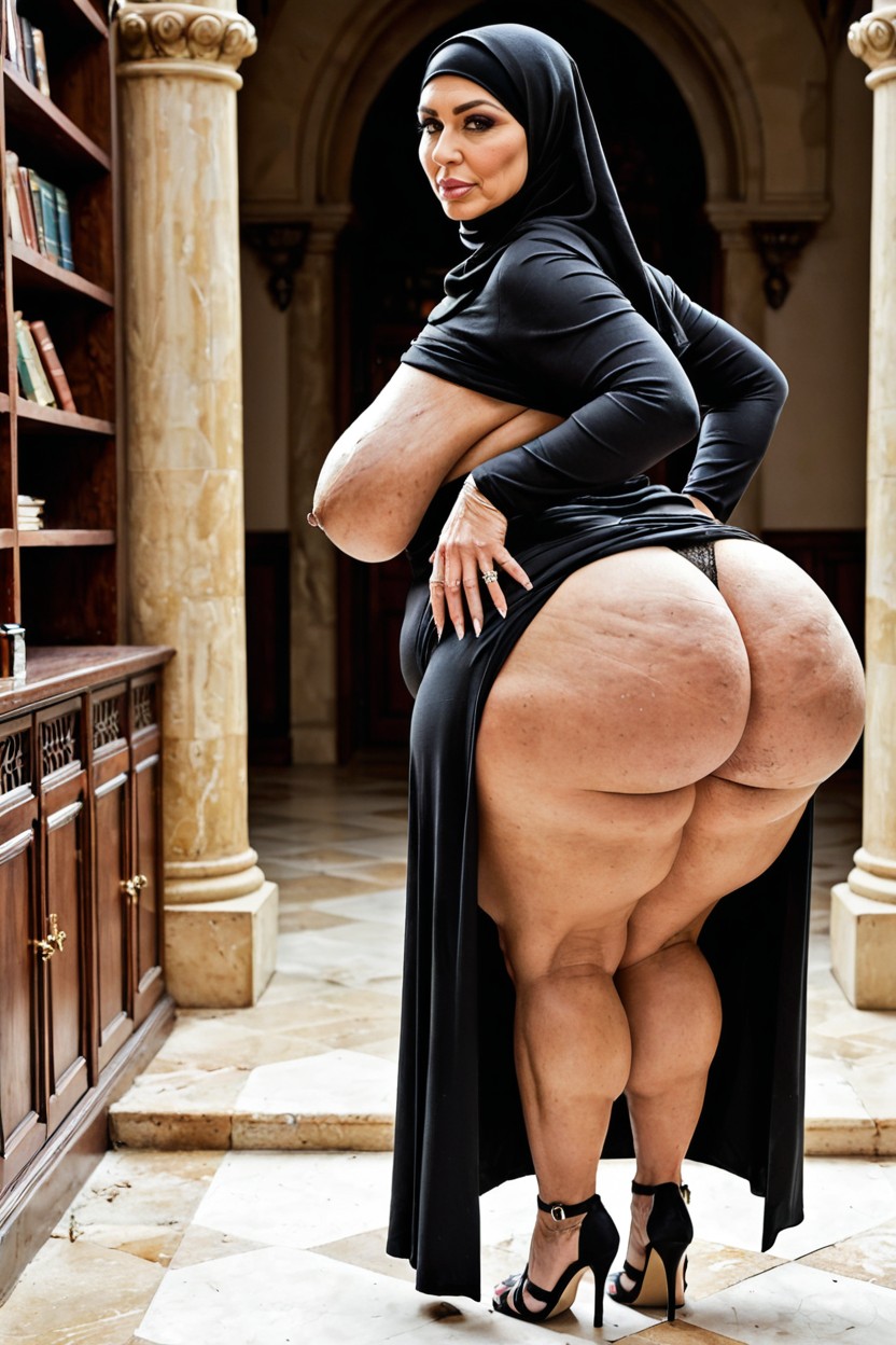 Side View, From Behind, Hyper Donkey Booty MILF AI Porn