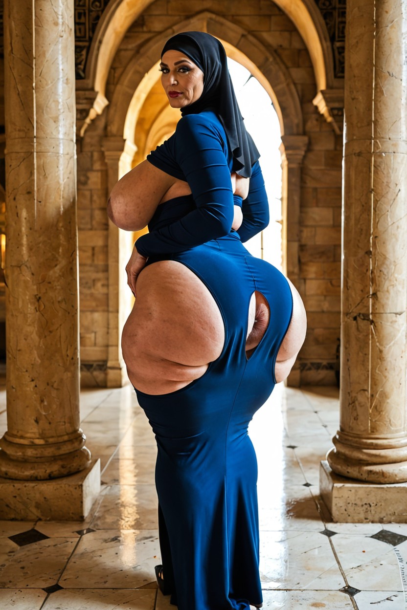 Fully Clothed, Hyper Prominent Asscheeks, Egyptian MILF AI Porn