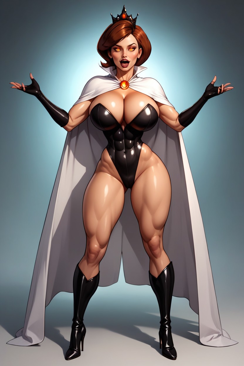 Fully Detailed Body, Full Body Front View, Oiled Skin MILF AI Porn