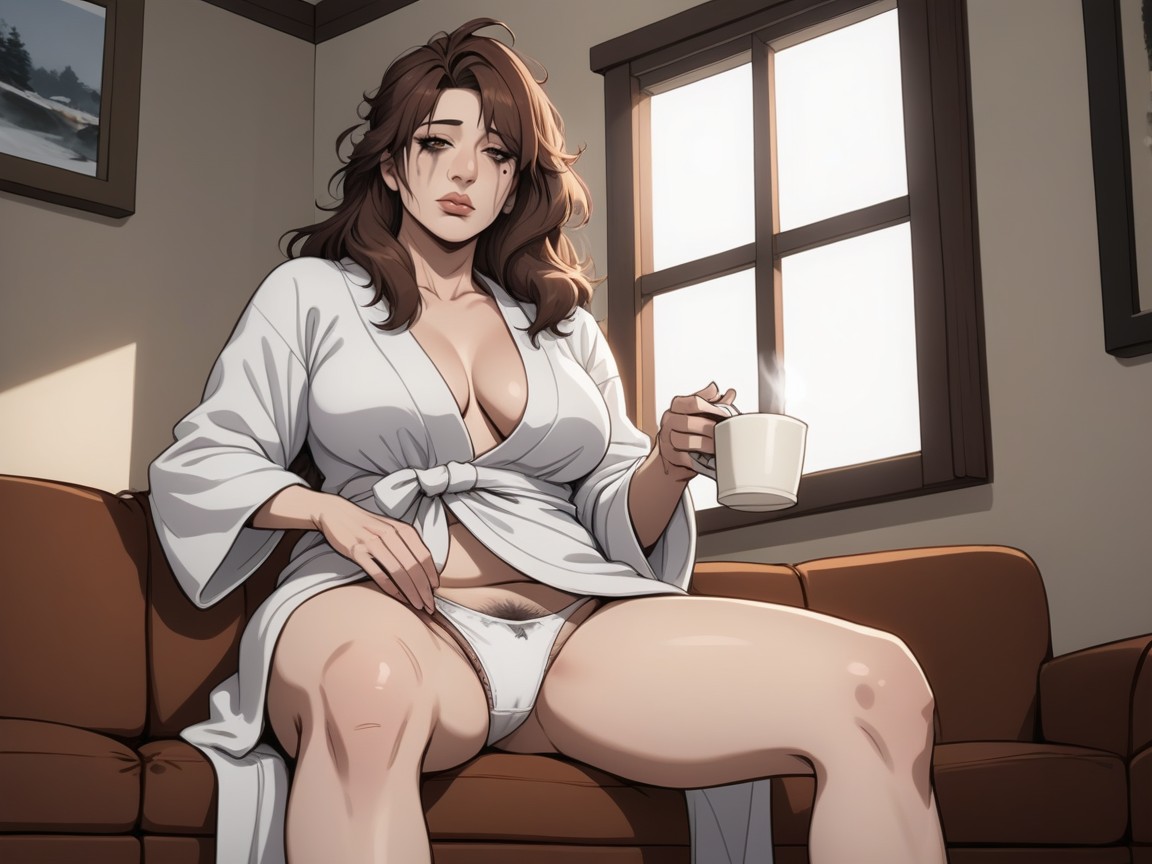 Blunt Bangs, Bobcut, Pale White Skin MILF AI Porn