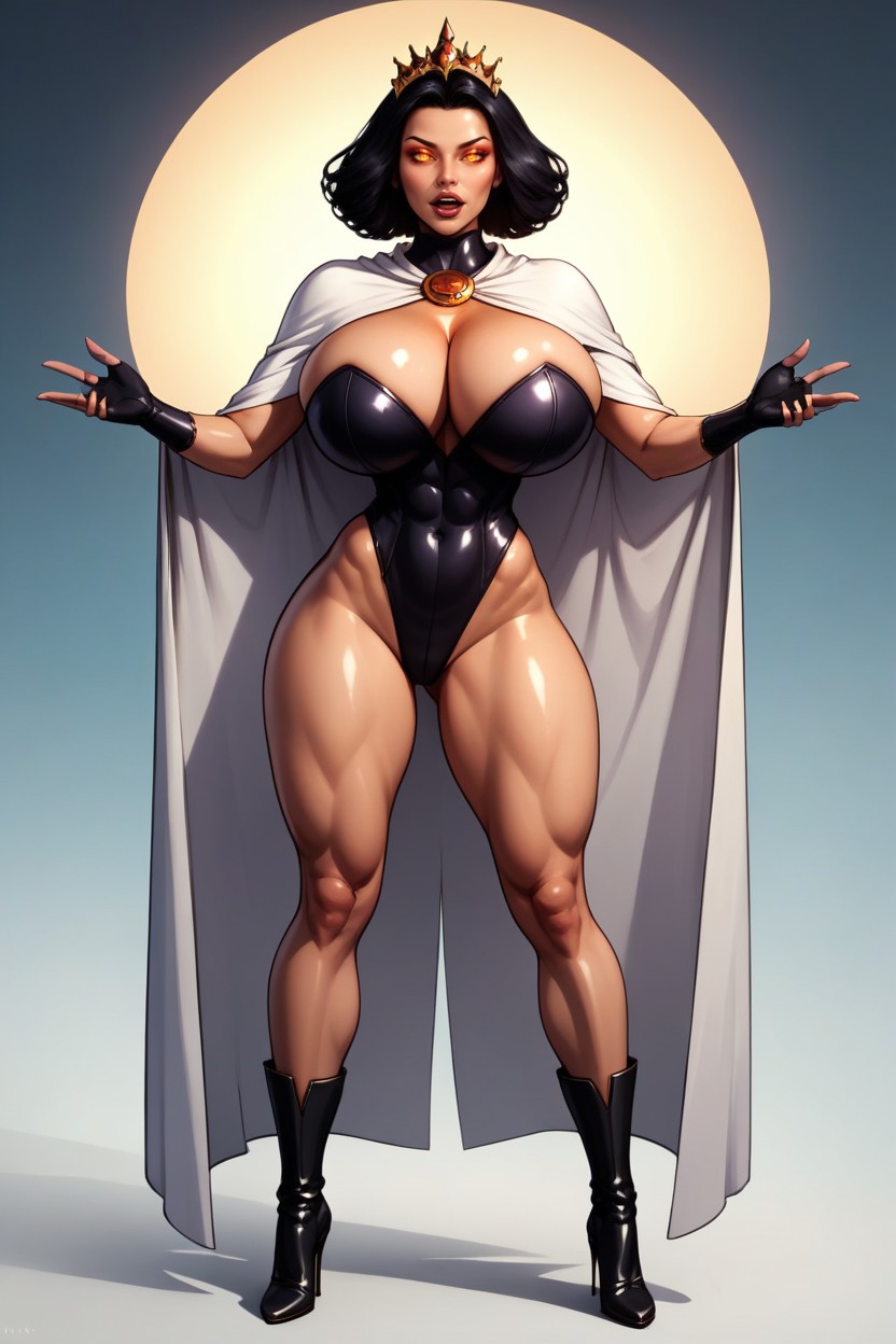 Oiled Skin, Ultra Realistic, Dark Leotard MILF AI Porn