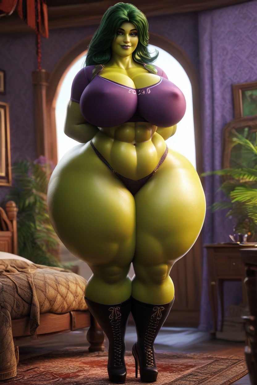 She-hulk, Very Tall Woman, Front View MILF AI Porn