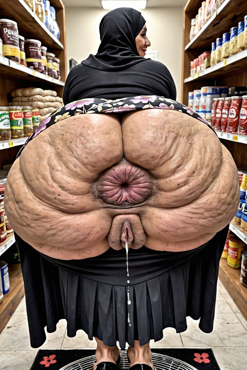 Strong Asscheeks, Large Nose, Wide Phat Booty MILF AI Porn