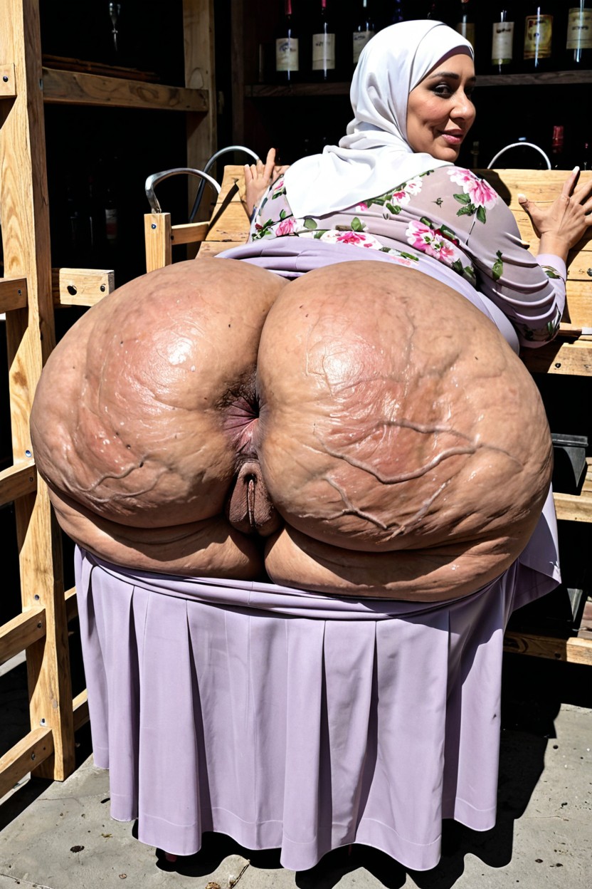 Cellulite Ass, Detailed Gape, Slight Profile View MILF AI Porn