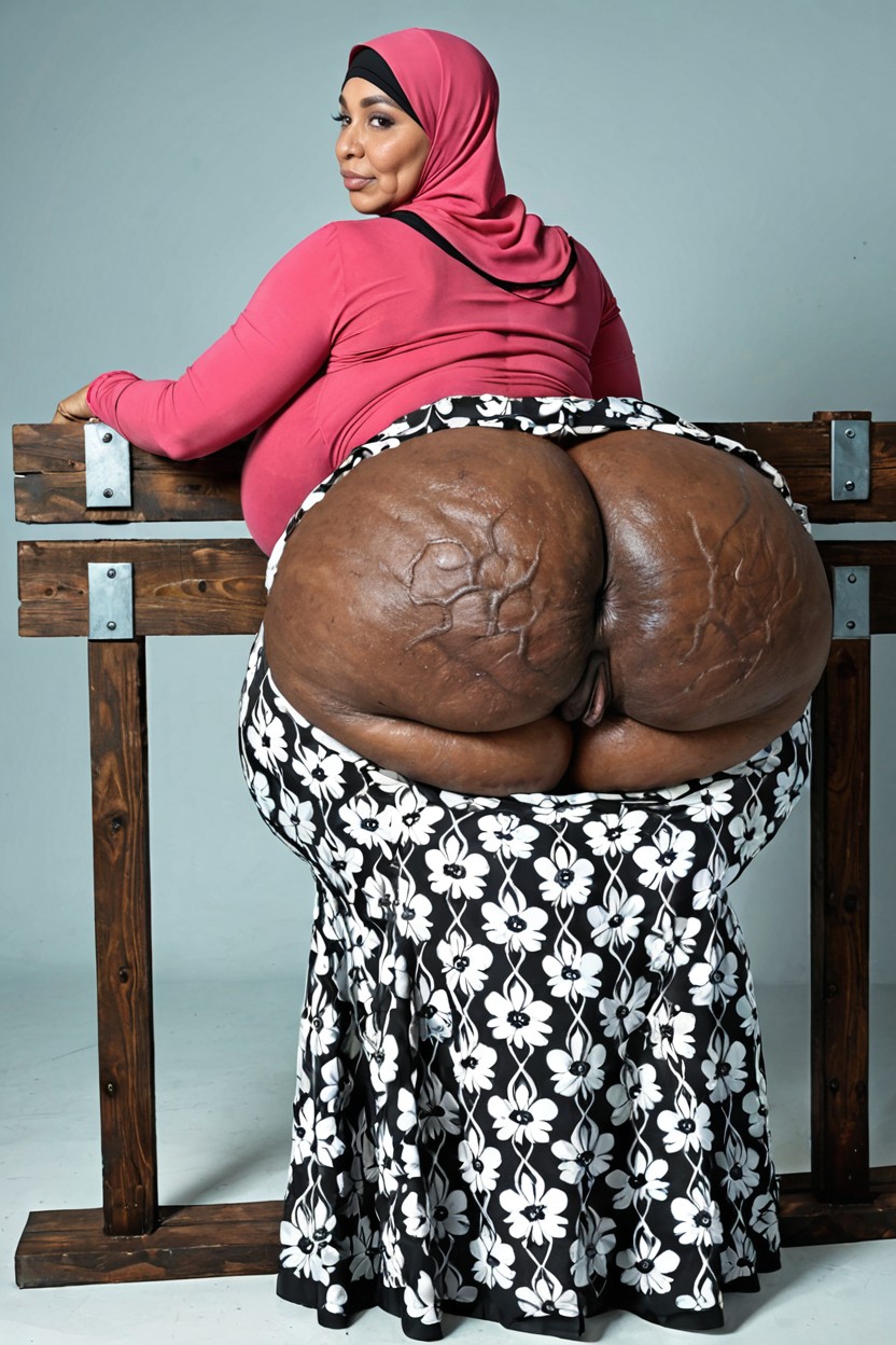 Super Detailed Butthole, Strong Asscheeks, Upper Body Bent Forward To Show Of Ass MILF AI Porn