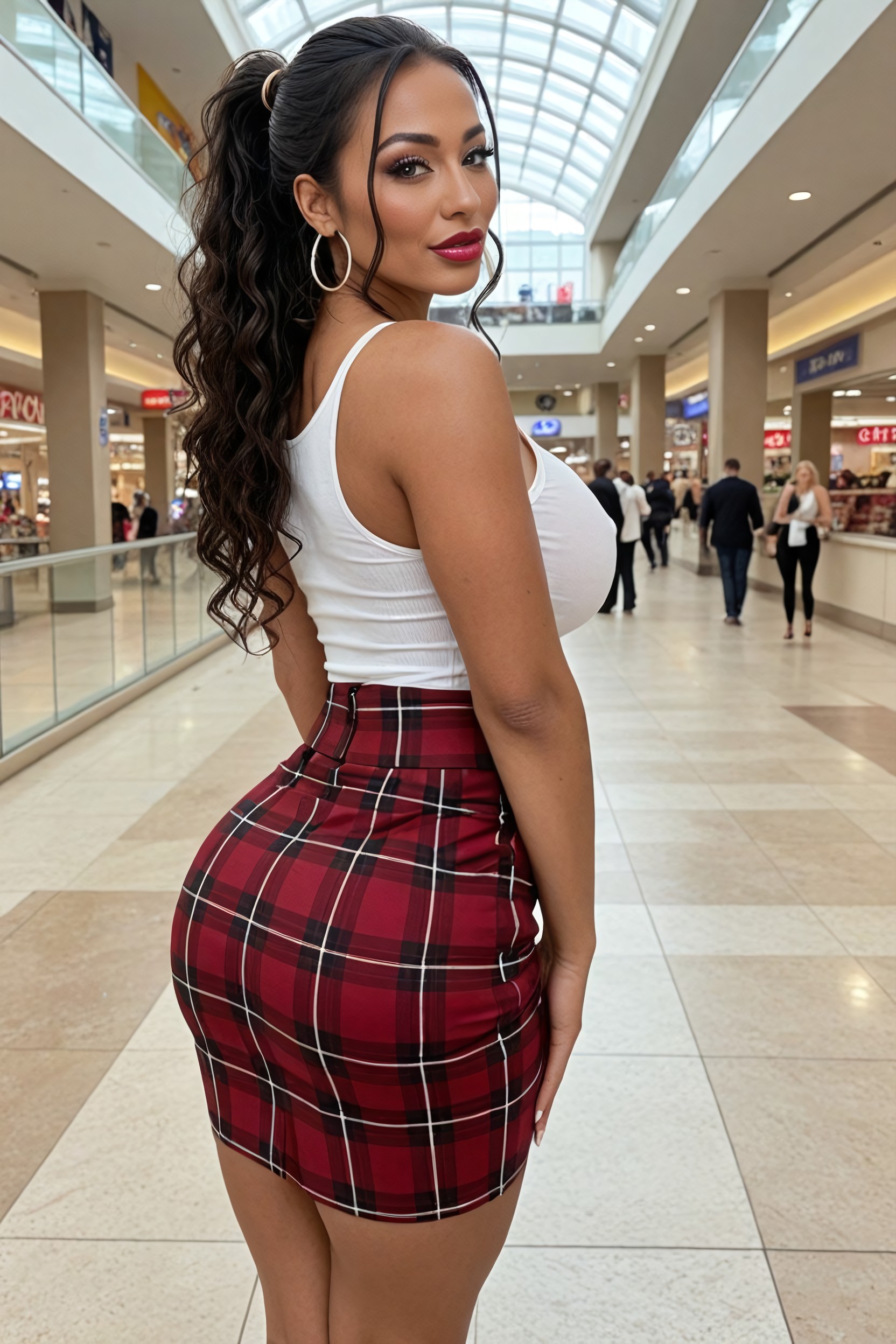 Corto, Burgundy Slit Skirt, Beautiful Face Porno MILF IA