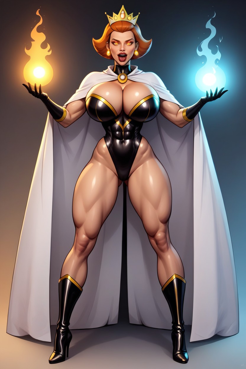 Seductive Slutty Body, Fully Detailed Glowing Dark Orange Eyes, Corrupted Into An Evil Slutmom Queen MILF AI Porn