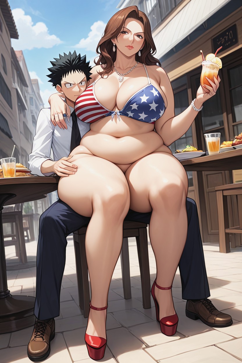 Medium Breast, Thick, Large Ass MILF AI Porn