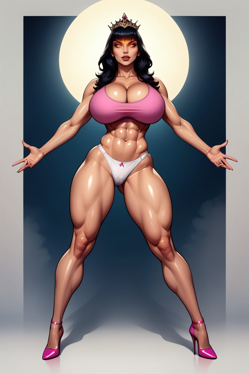 Fully Detailed Permed Shoulder-length Black Hair, Asian American, Corrupted Into An Evil Slutmom Queen MILF AI Porn