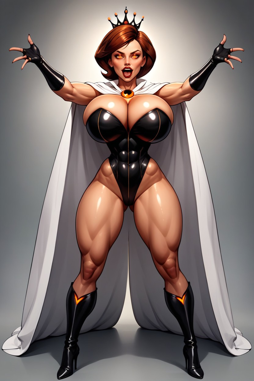 Full Body Front View, Arms Spread, Mouth Open MILF AI Porn