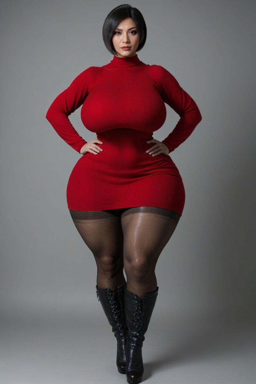 Giant Breasts, Black Pantyhose, Large Breast MILF AI Porn