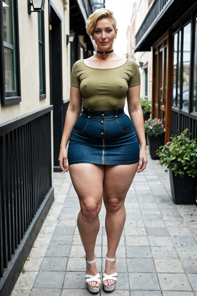 Form Fitting Clothes, Thick Thighs, Boardwalk MILF AI Porn