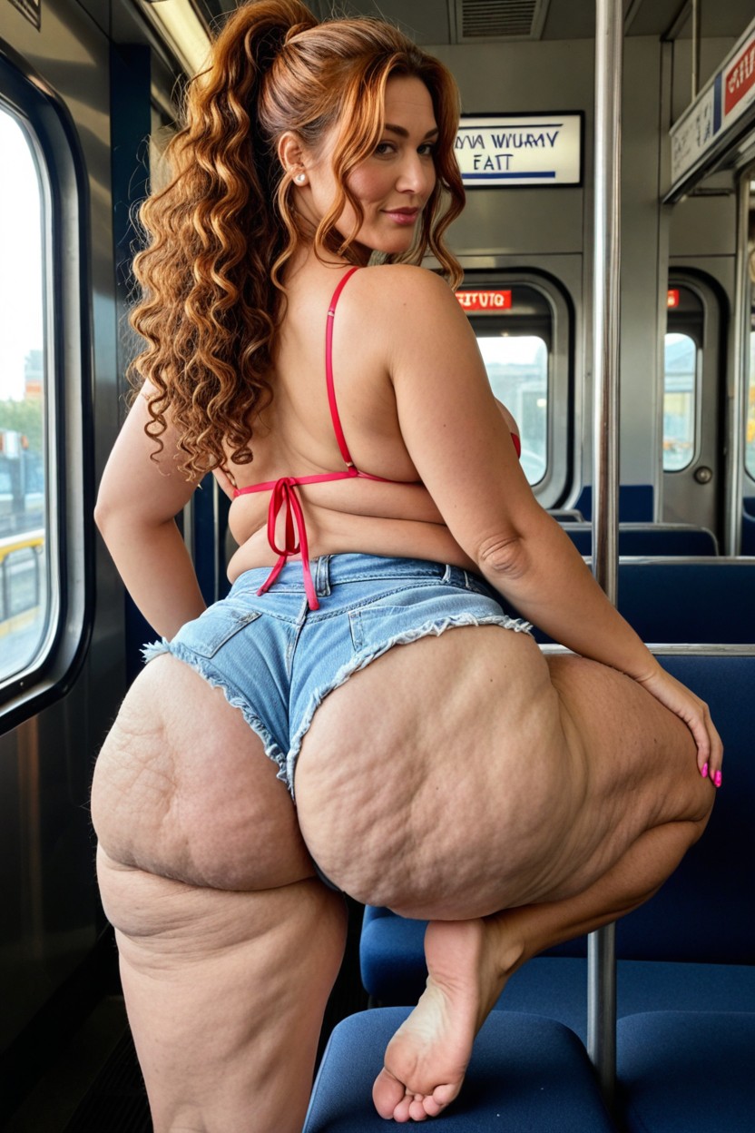 Bulging Hips, Enormous Ass, Fat Hips MILF AI Porn