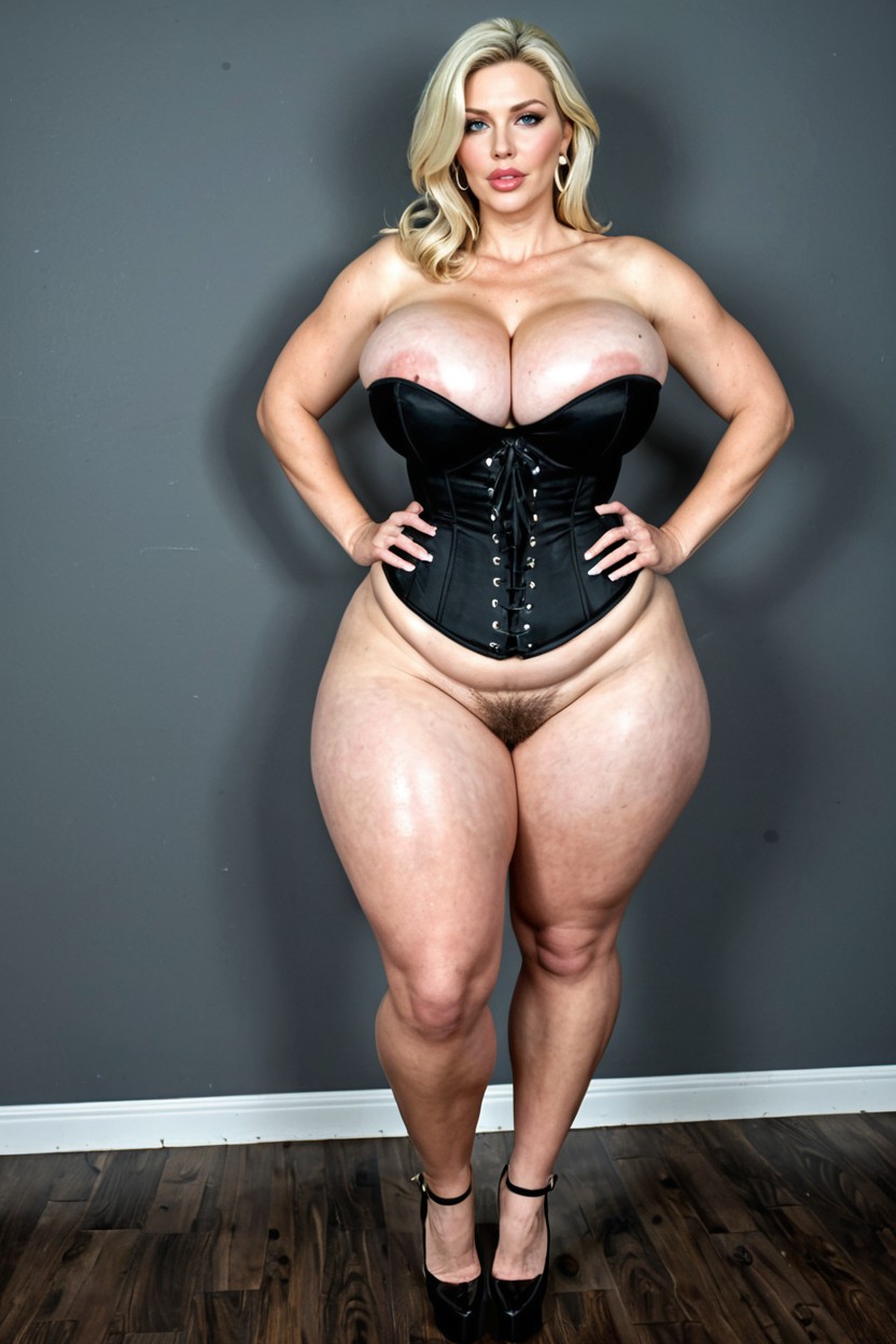 Front View, Chubby, Round Face MILF AI Porn