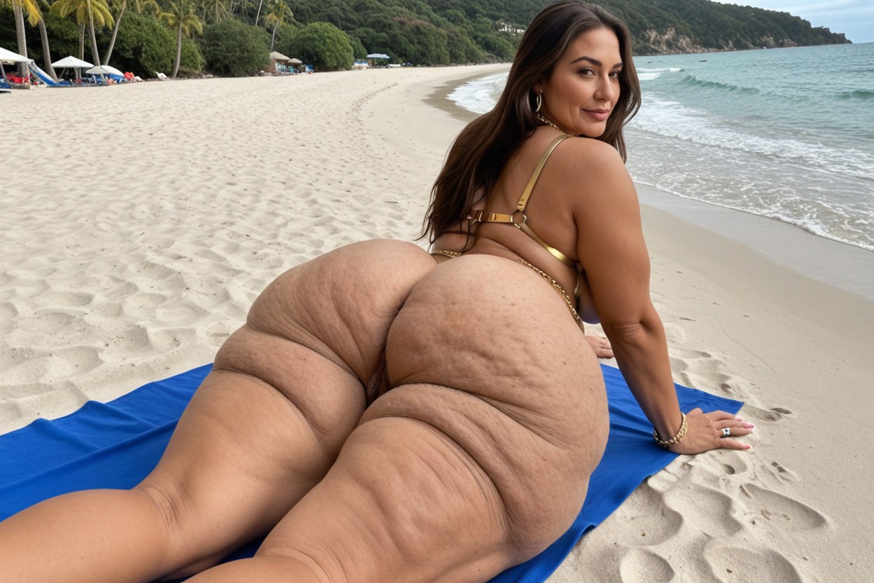 Gold Rings, Overweight, Nipples Exposed MILF AI Porn