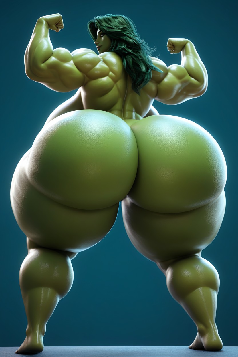 Extremely Large Ass, Very Tall Woman, Disproportionate Massive Fake Butt MILF AI Porn