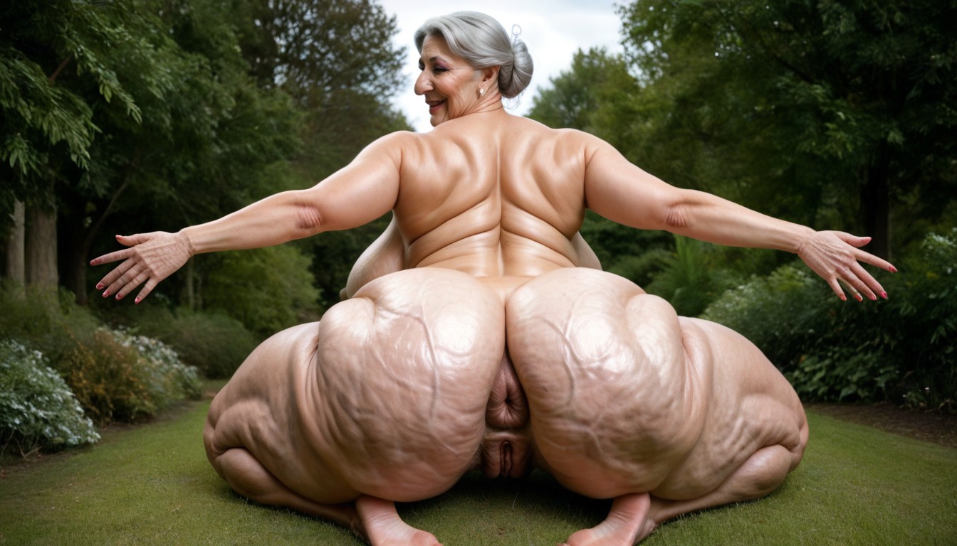 Horny, Naked, Rear View MILF AI Porn