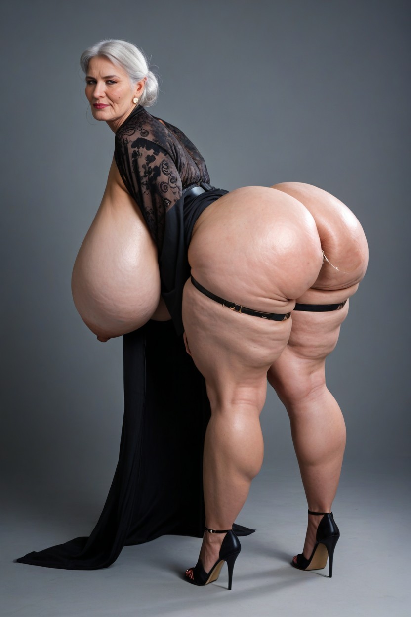 Side View, Breast Expansion, Voluptuous MILF AI Porn