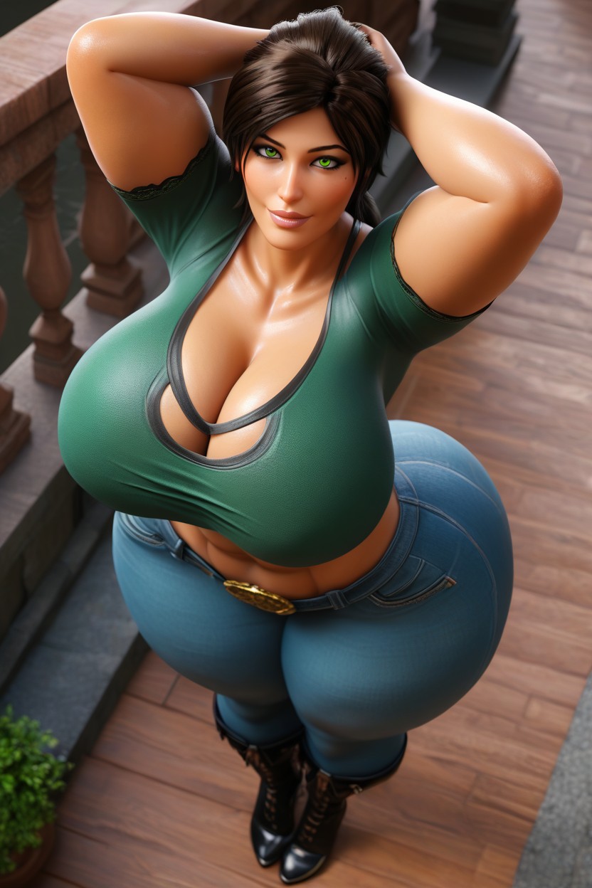 Beautiful Face, Extremely Tall, Tan Skin MILF AI Porn