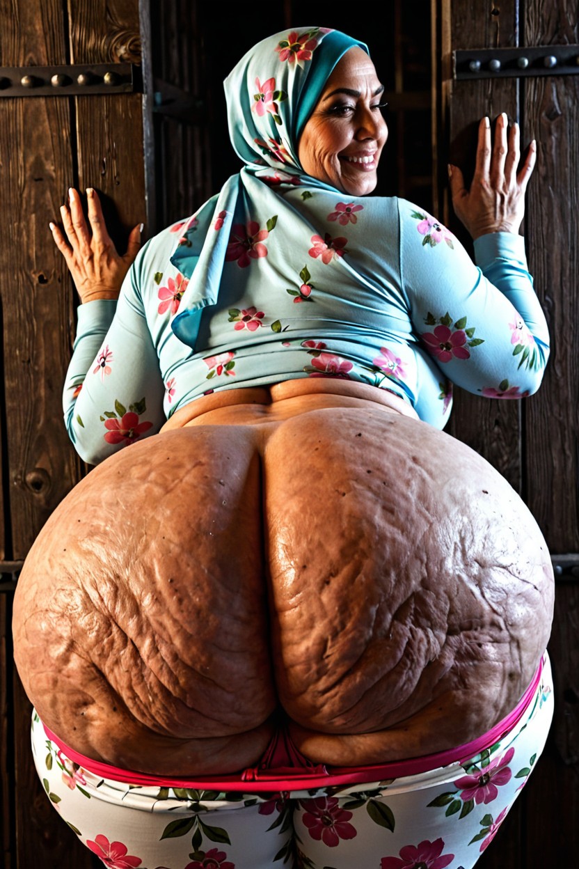 Hyper Obese Donkey Ass, Legs Together, Deeply Gaped Pink Butthole MILF AI Porn