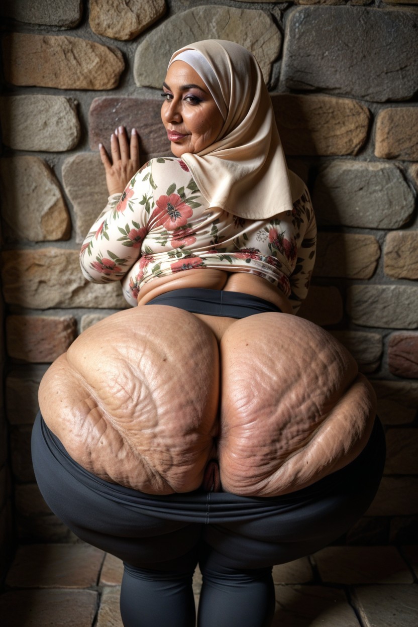 Thick Hips, Wrinkled Ass, Hyper Obese Donkey Ass MILF AI Porn