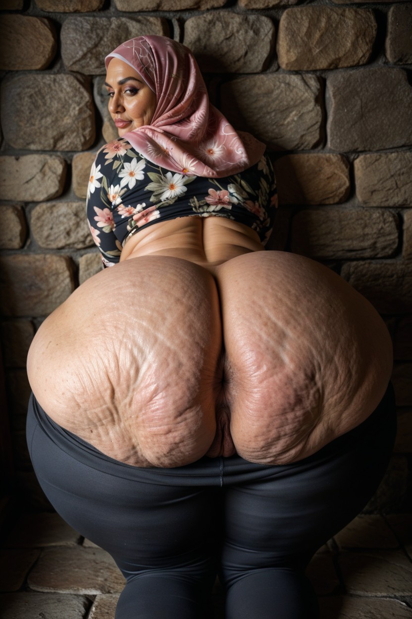 Wrinkled Ass, Darker Inner Butt Cheeks, Ass Bigger Than Torso MILF AI Porn