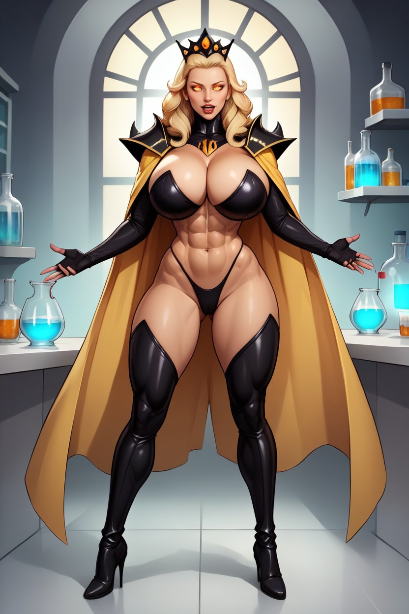 Fully Detailed Shoulder-length Permed Blonde Hair, Barbara Whitmore, Fingerless Black Gloves MILF AI Porn