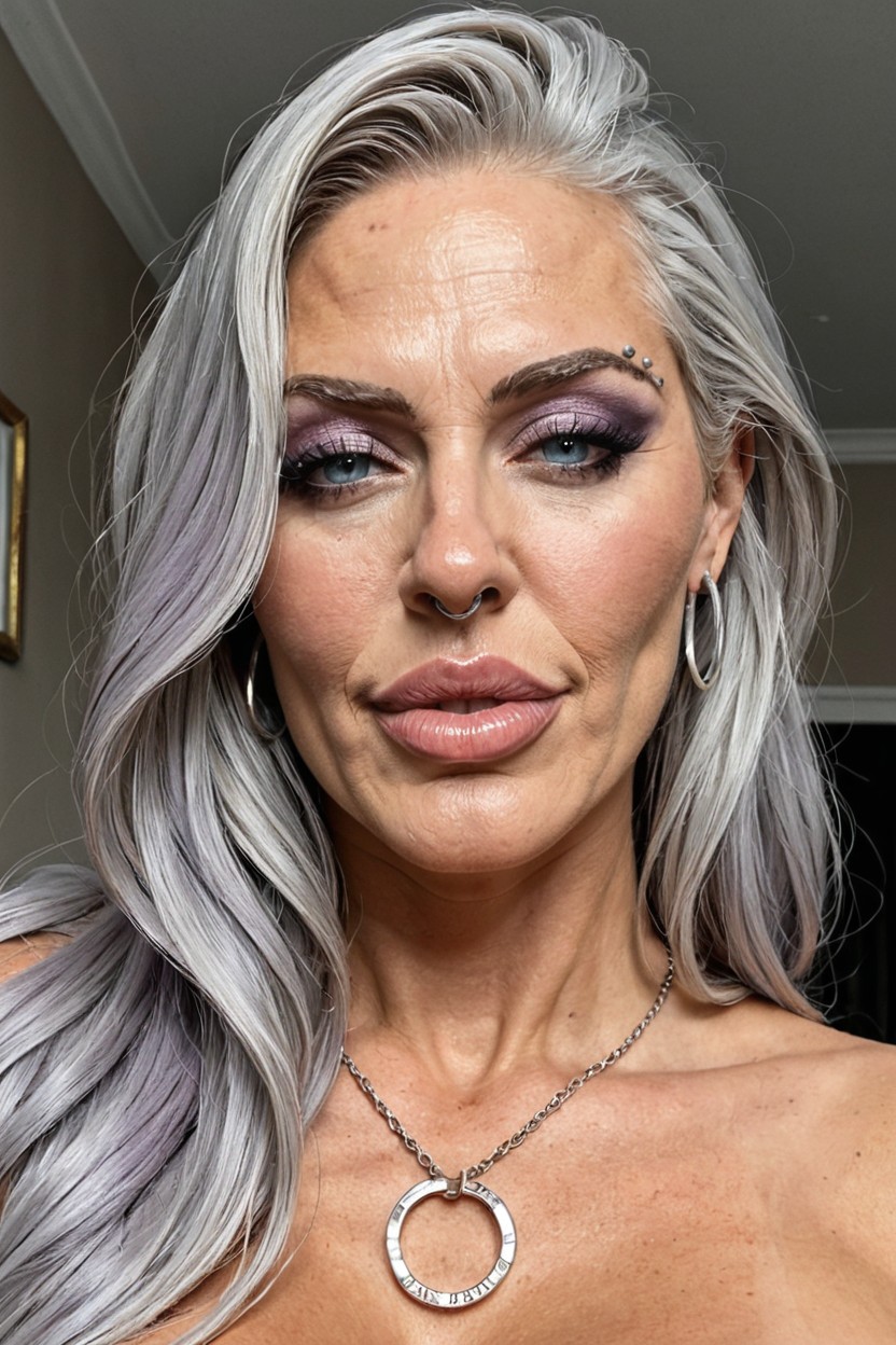 Big Bimbo Lips, Bobcut, Large Breast MILF AI Porn