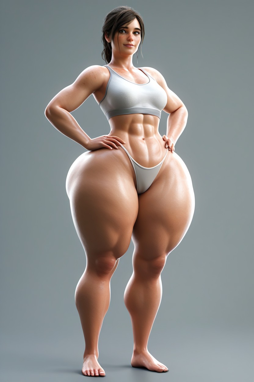 Full Body, Very Curvy, Thick Thighs MILF AI Porn