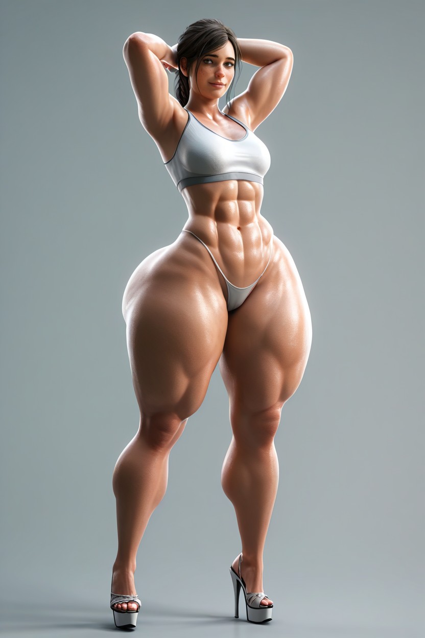 Very Thick Thighs, +, Hourglass Figure MILF AI Porn