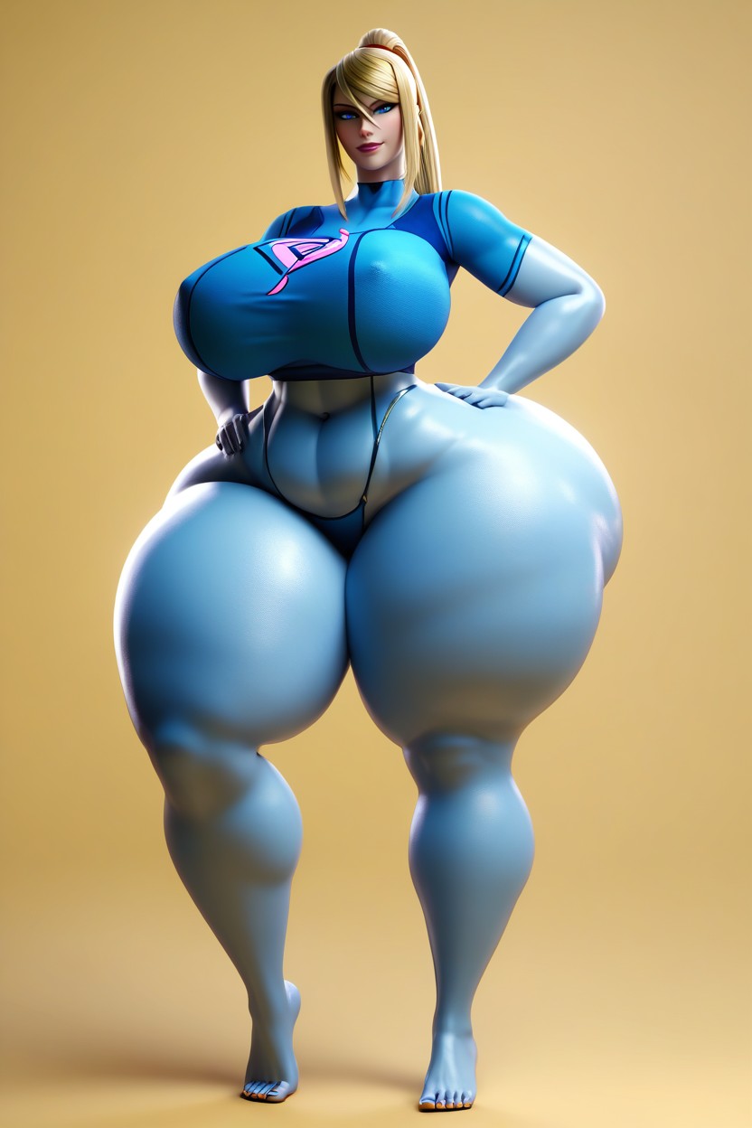 Disproportionately Large Butt, Wide Hips, Front View MILF AI Porn