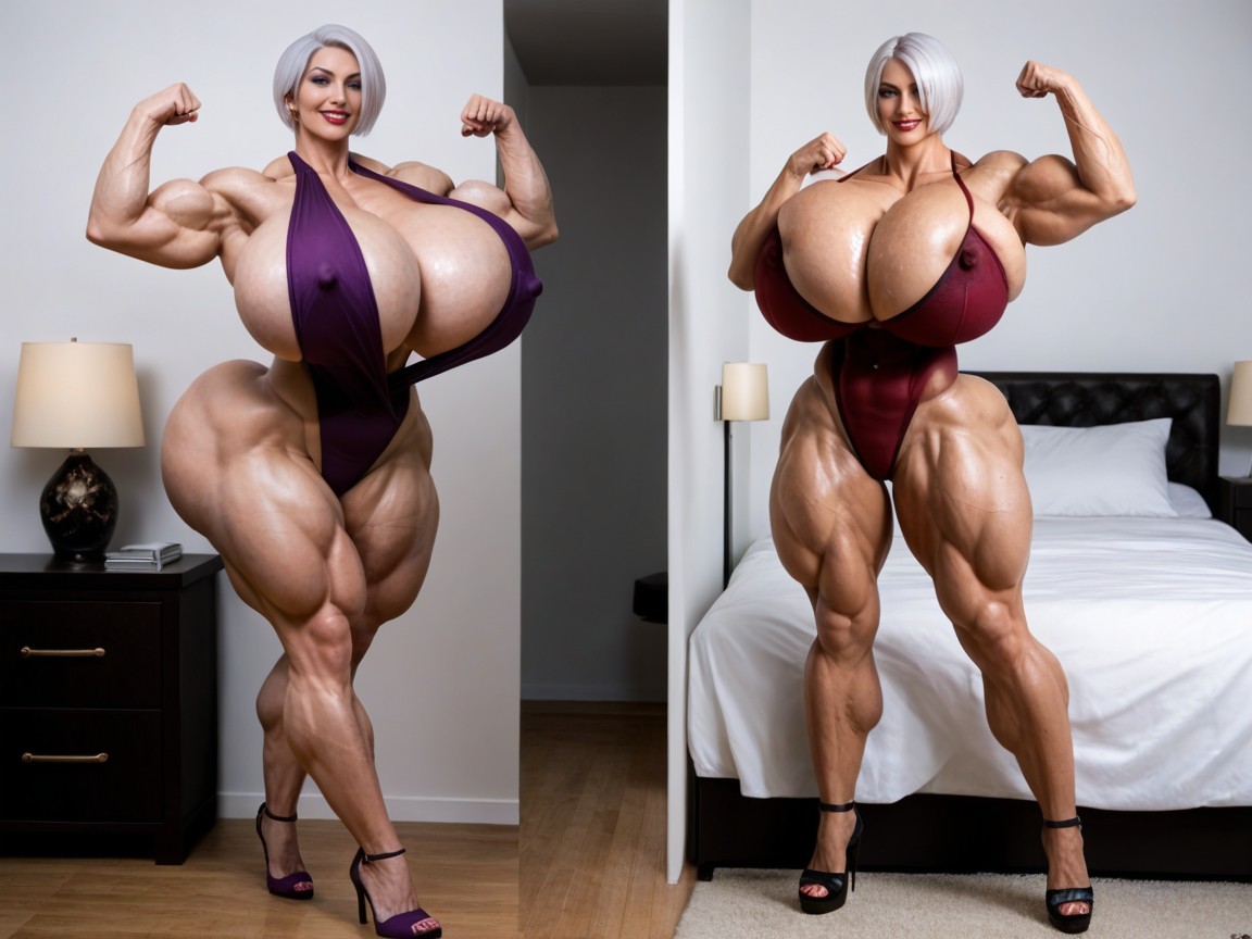 Cosplay, Bedroom, Gigic Pectoralis Major MILF AI Porn