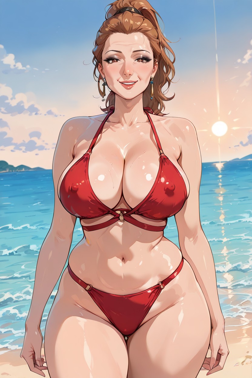 Model Pose, +, Front View MILF AI Porn