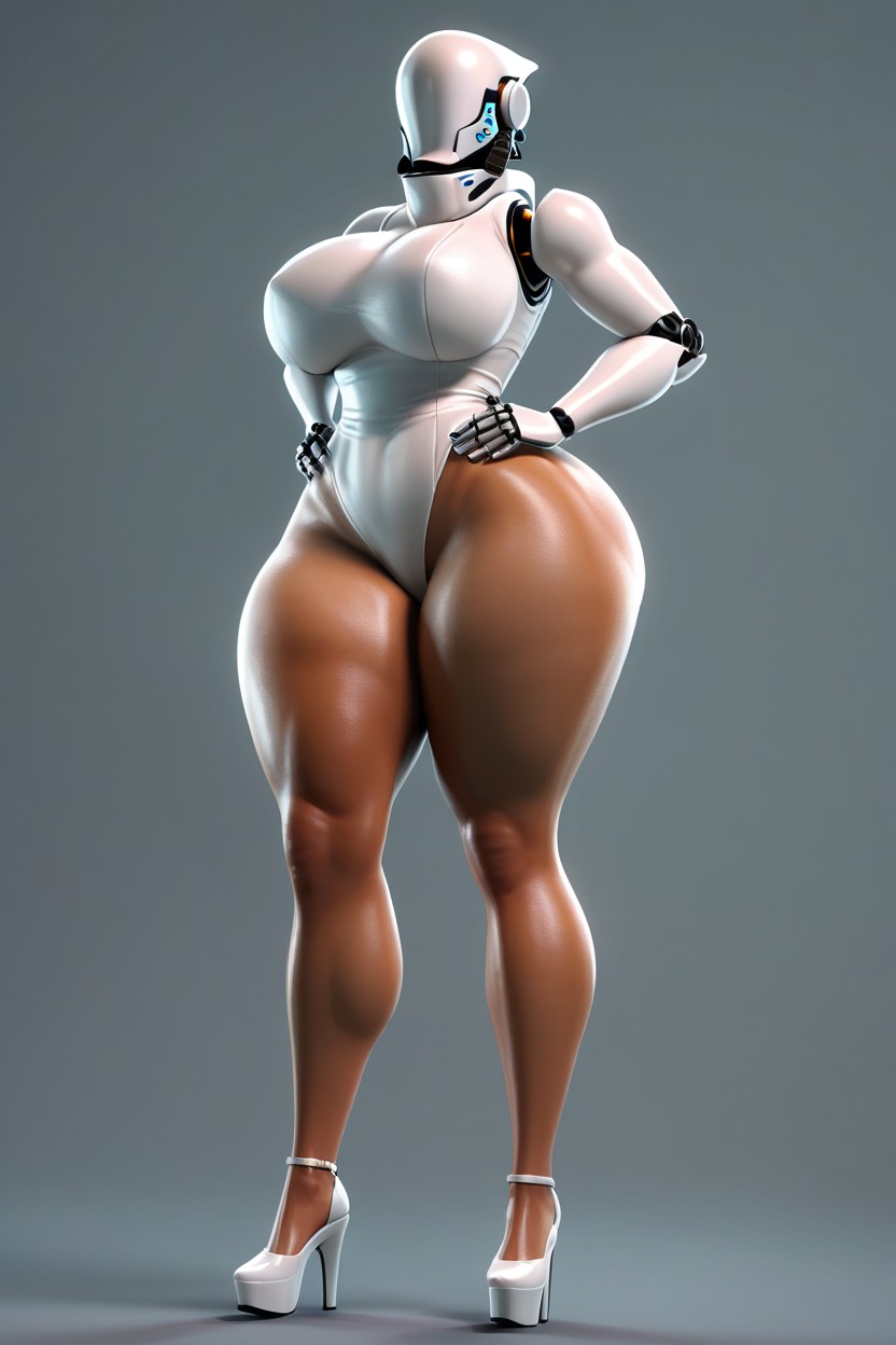 Haydee, Tan Skin, Standing Legs Spread MILF AI Porn