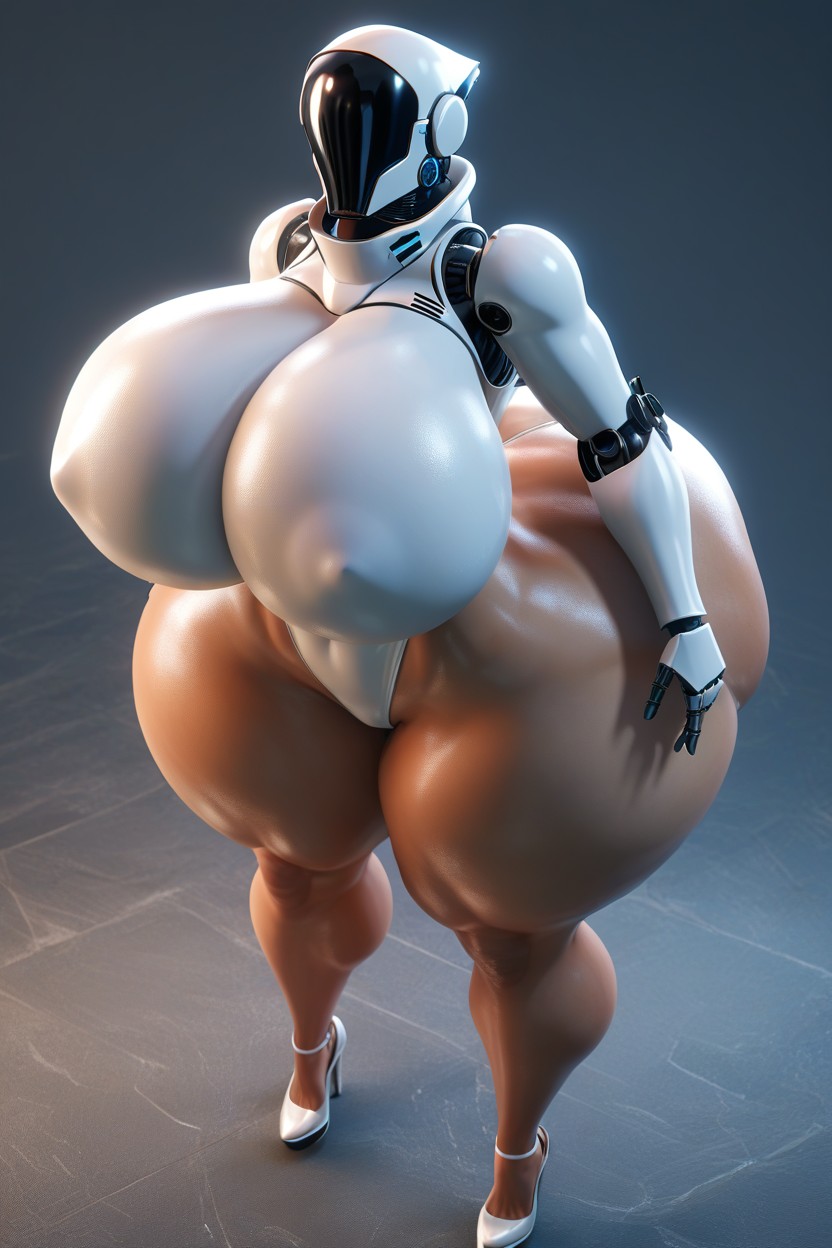 Looking Up At Viewer, No Face, Very Thick Thighs MILF AI Porn
