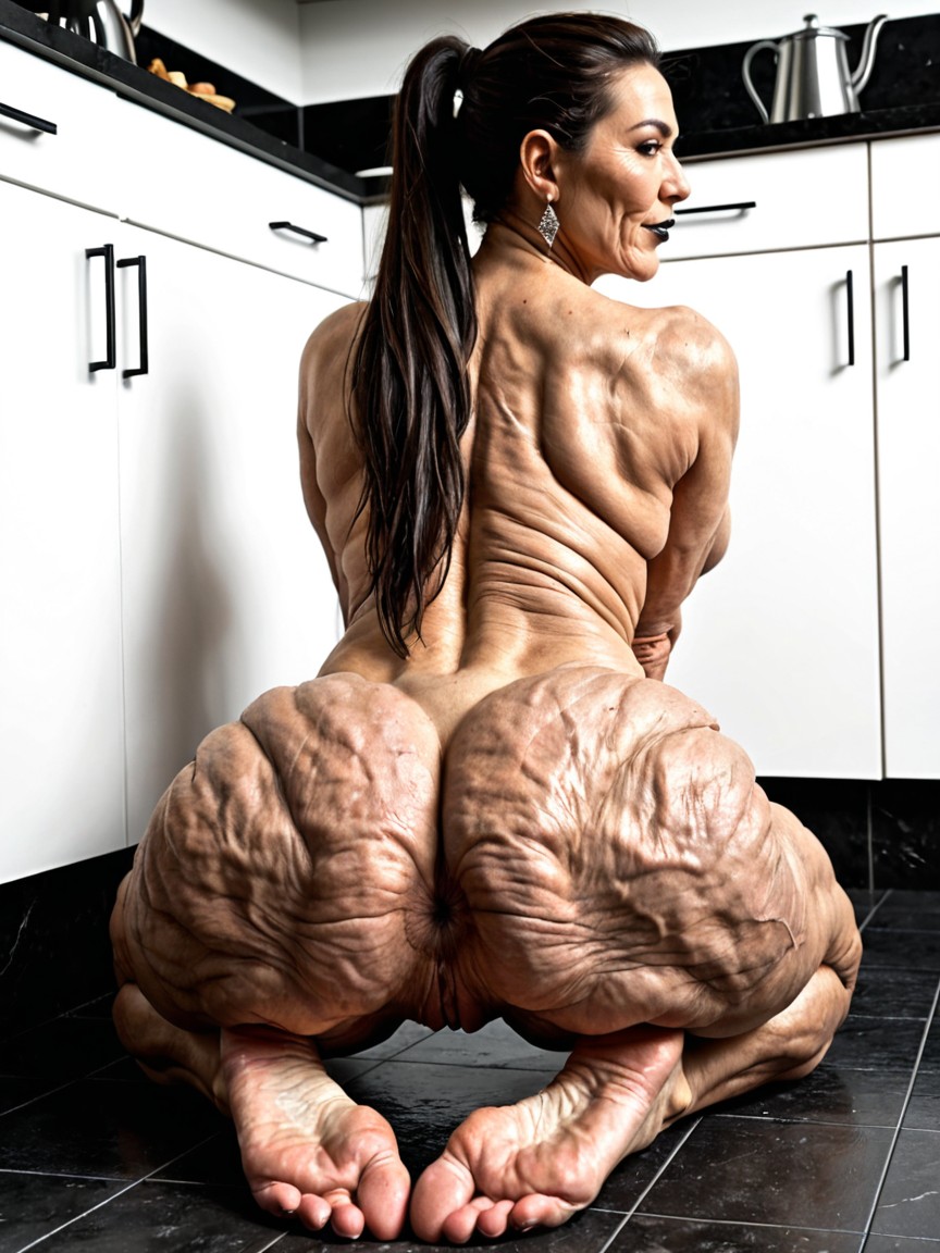 Nude, Rear View, Upper Body Up MILF AI Porn