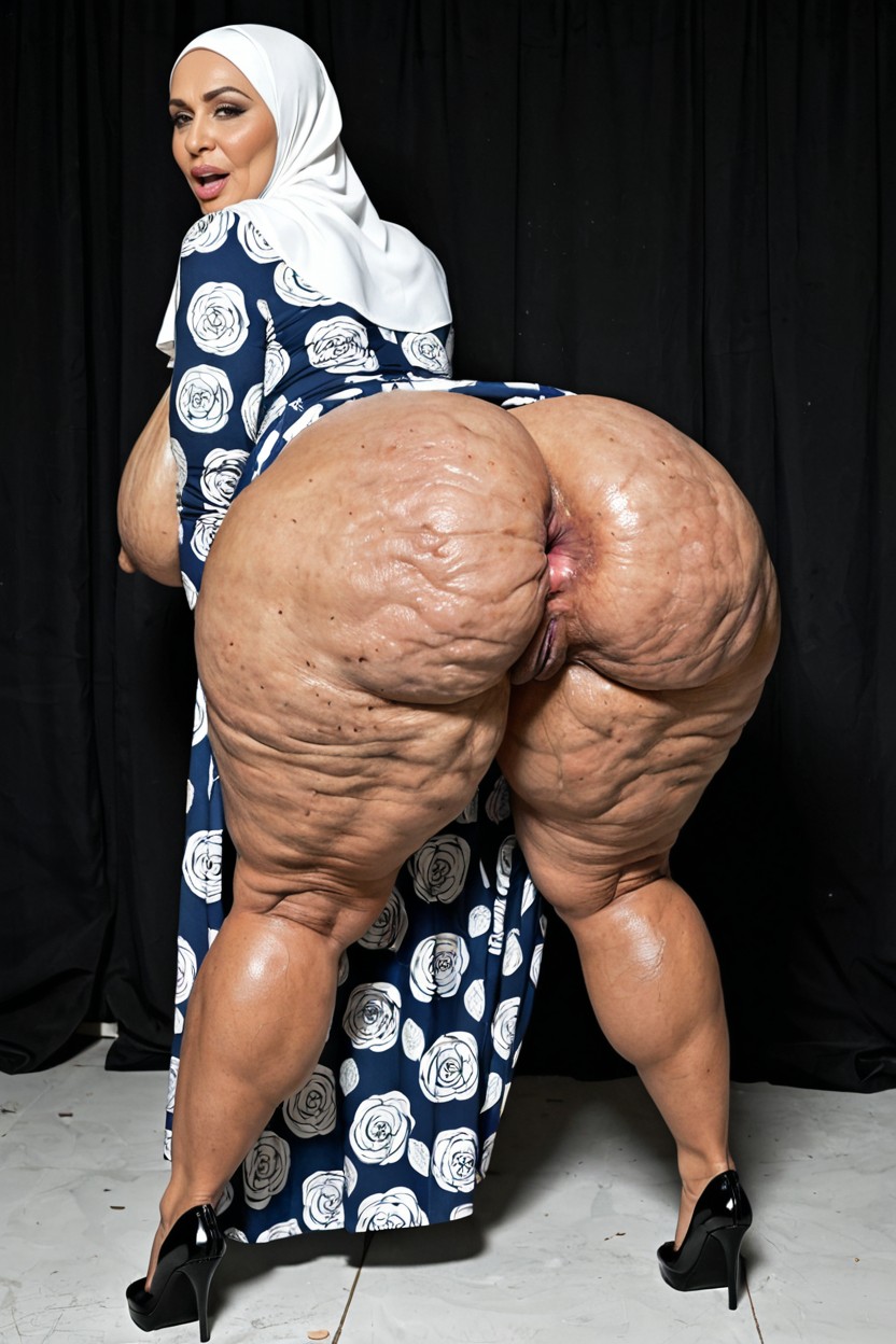 Hyper Bubble Butt, From Behind, Breast Expansion MILF AI Porn